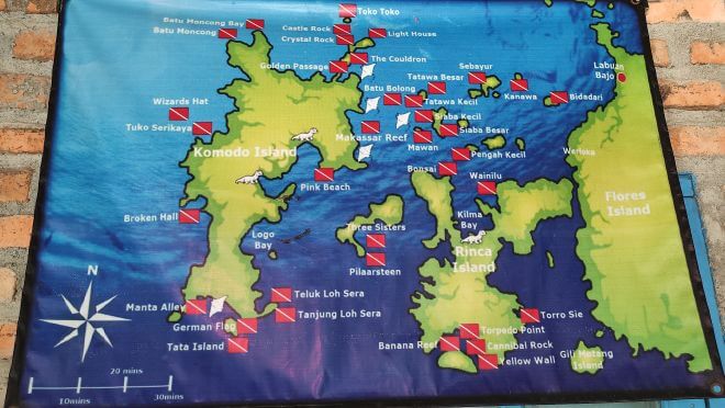 overview of dive sites in komodo