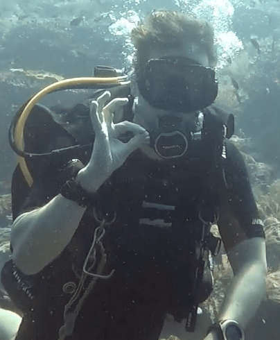 Heiko from DivingVibes during scuba diving